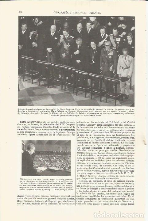 Postais: LAMINA ESPASA 36567: Funeral del general De Gaulle en Paris - Varios