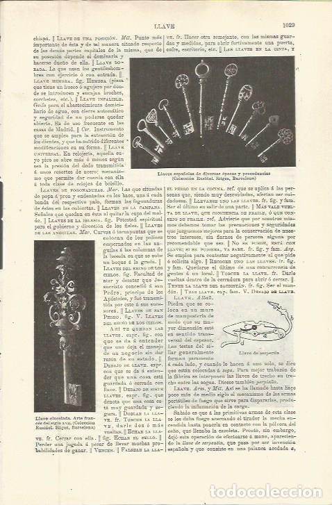 Postais: LAMINA ESPASA 36367: Llaves espa&ntilde;olas de diversas epocas - Varios