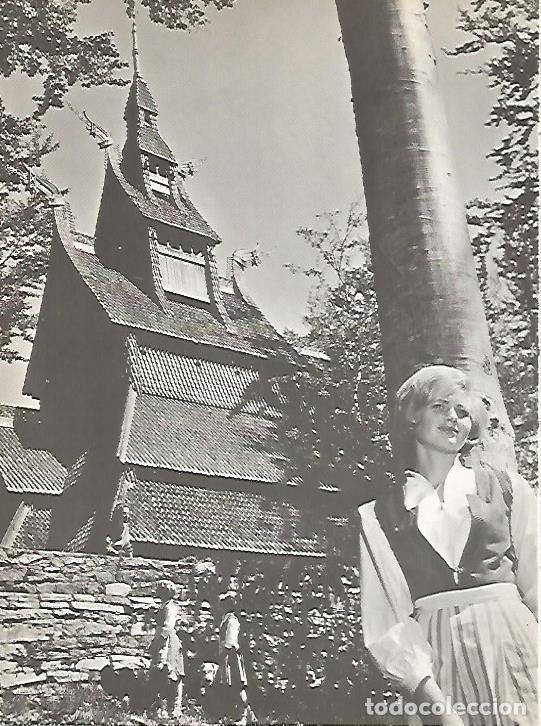 Postais: LAMINA 11043: Iglesia de madera en Fantajt Noruega - Varios