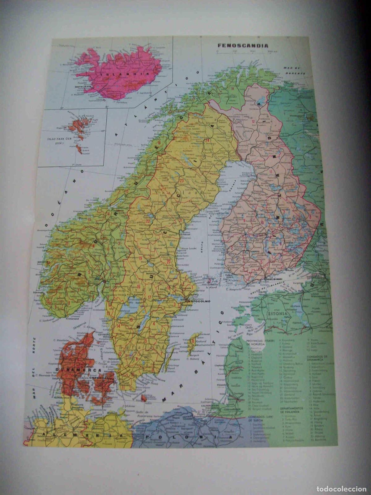Postkarten: LAMINA 11093: Mapa de los paises nordicos - Varios