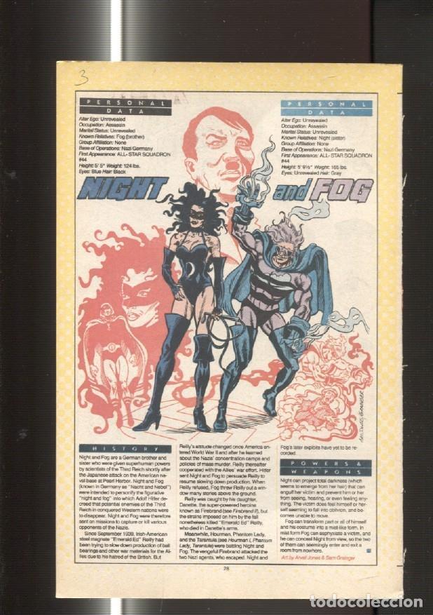 Postales: Ficha personaje DC Comics numero 003: Night and Fog y Newsboy Legion - VARIOS