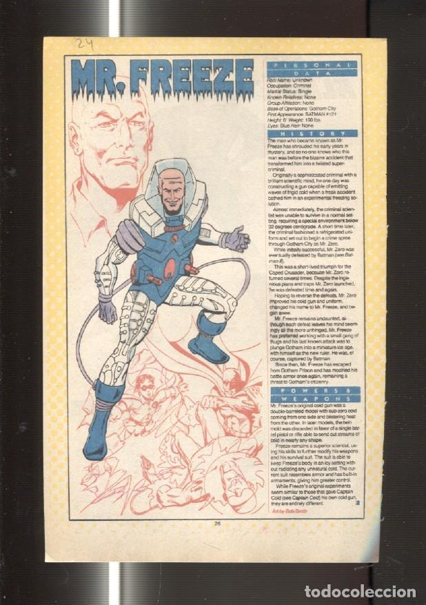 Postales: Ficha personaje DC Comics numero 024: Mr. Freeze y Mr. Element - VARIOS