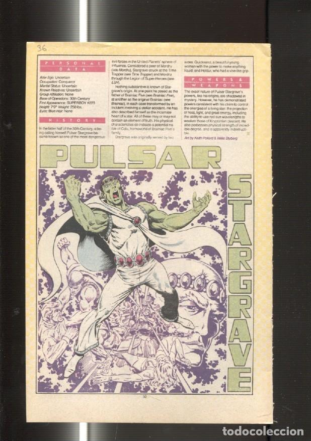 Postcards: Ficha personaje DC Comics numero 036: Pulsar Stargrave y Psycho-Pirate - VARIOS