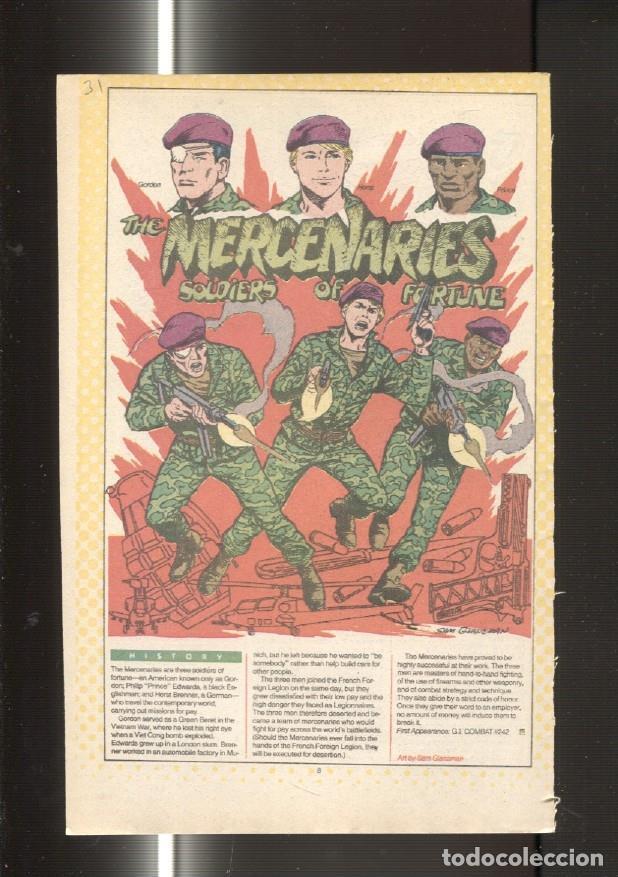 Postcards: Ficha personaje DC Comics numero 031: The Mercenaries soldiers of fortune y Mera - VARIOS