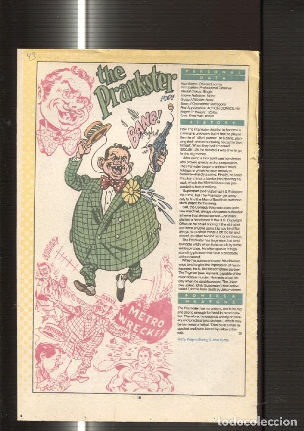 Cartes Postales: Ficha personaje DC Comics numero 043: The Prankster y Pow-Wow Smith - VARIOS