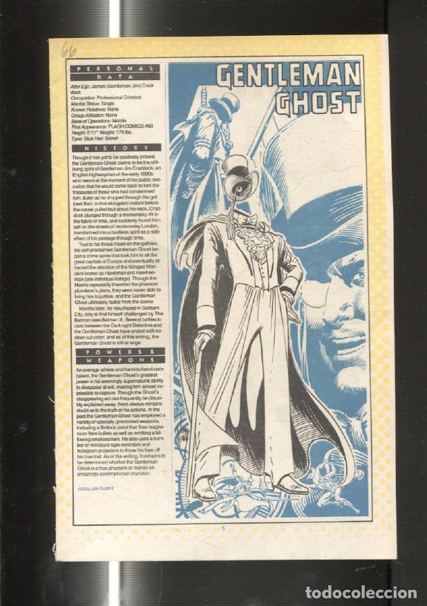 Cartes Postales: Ficha personaje DC Comics numero 066: Gentleman Ghost y Geo-Force - VARIOS