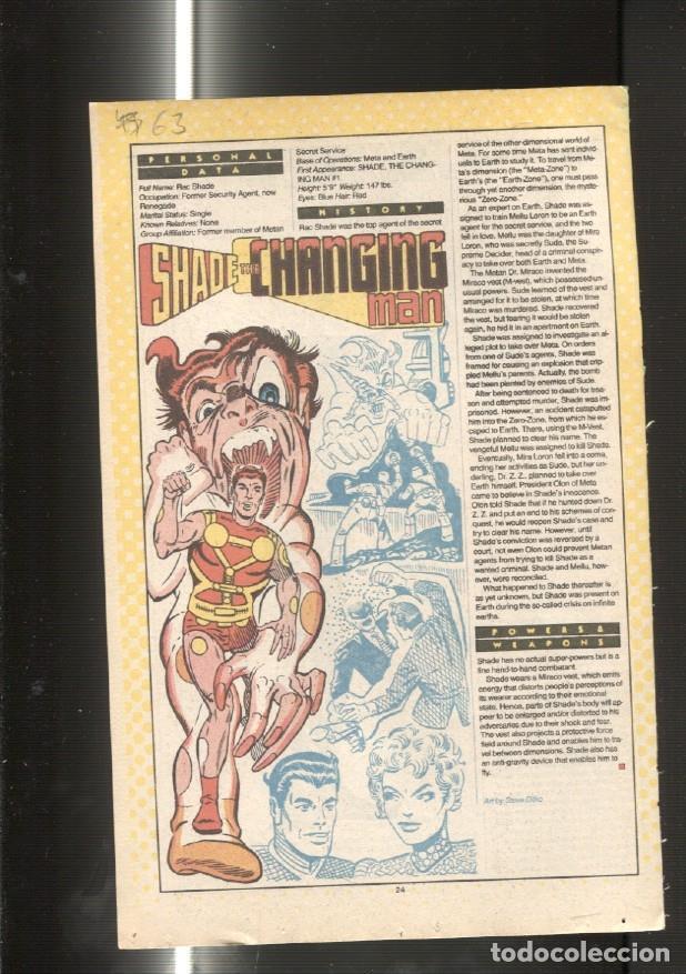 Cartes Postales: Ficha personaje DC Comics numero 063: Shade The Changing Man y The Shade - VARIOS