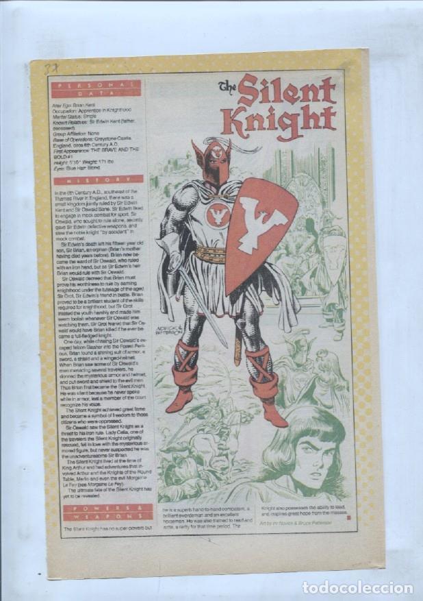 Cartes Postales: Ficha personaje DC Comics numero 087: The Silent Knight y Silver Deer y Silver Ghost - VARIOS