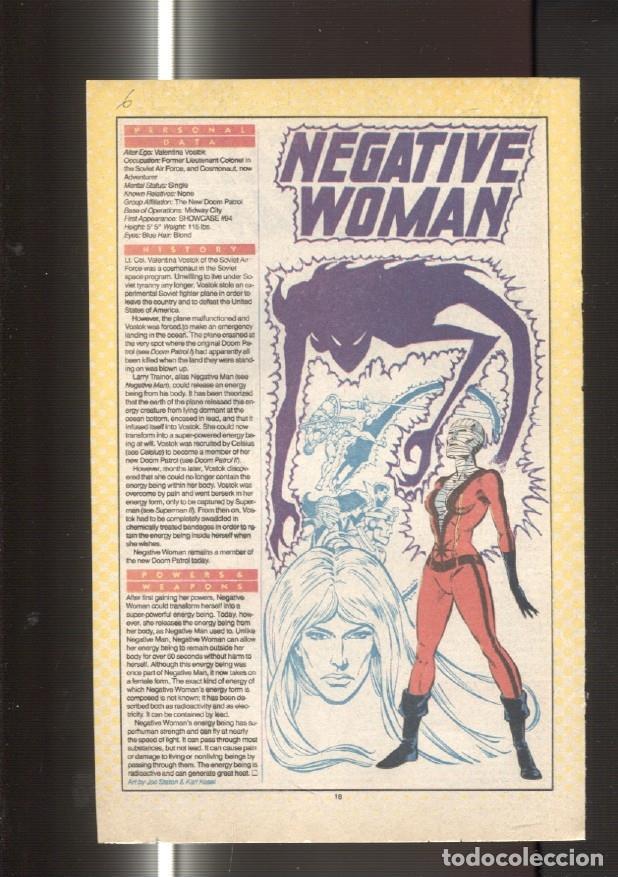 Cartes Postales: Ficha personaje DC Comics numero 006: Negative Woman y Negatie Man - VARIOS