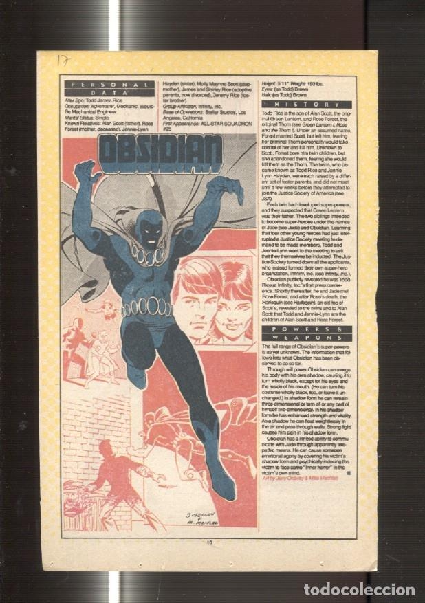 Postcards: Ficha personaje DC Comics numero 017: Obsidian y Nuklon - VARIOS