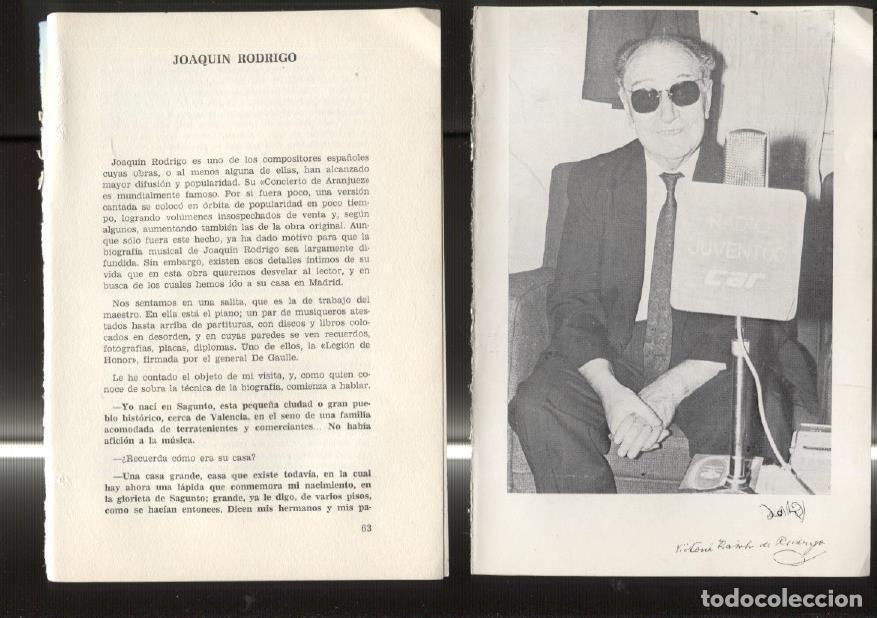 Postcards: Entrevista con Joaquin Rodrigo: foto + 12 paginas entrevista -