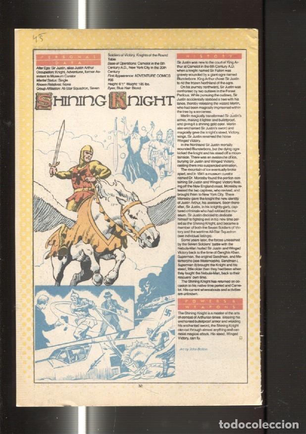 Postcards: Ficha personaje DC Comics numero 045: Shining Knight y Shimmer - VARIOS