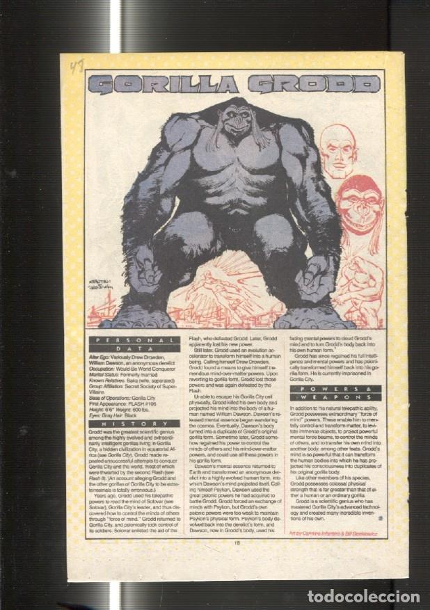Postcards: Ficha personaje DC Comics numero 048: Gorilla Grodd y Gorilla City - VARIOS