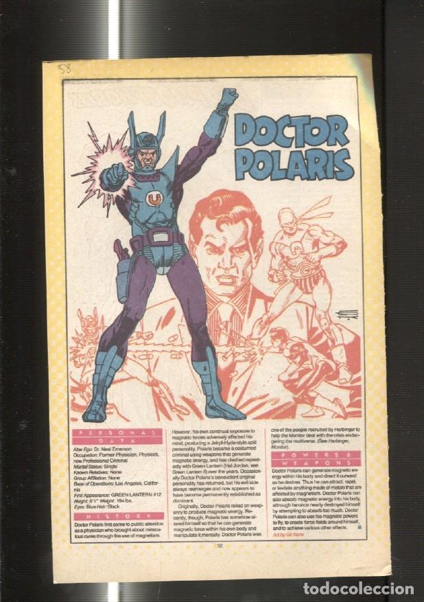 Postcards: Ficha personaje DC Comics numero 058: Doctor Polaris y Dr. Phosphorus - VARIOS