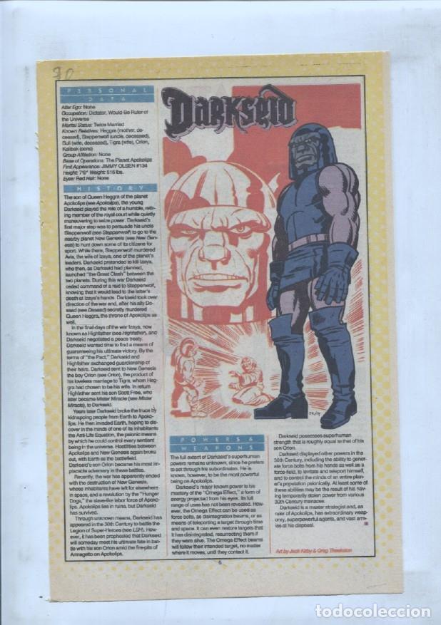 Postcards: Ficha personaje DC Comics numero 080: Darkseid y Dart - VARIOS
