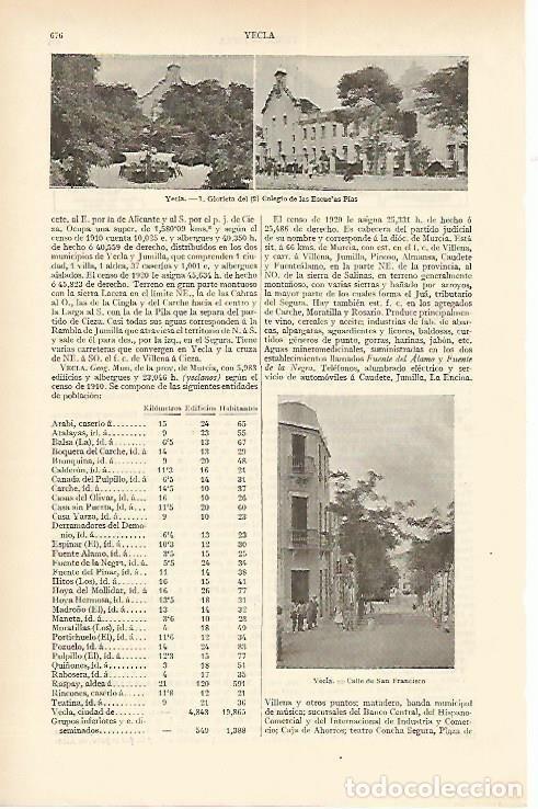 Postkarten: LAMINA ESPASA 1655: Edificios de Yecla Murcia - Varios Autores