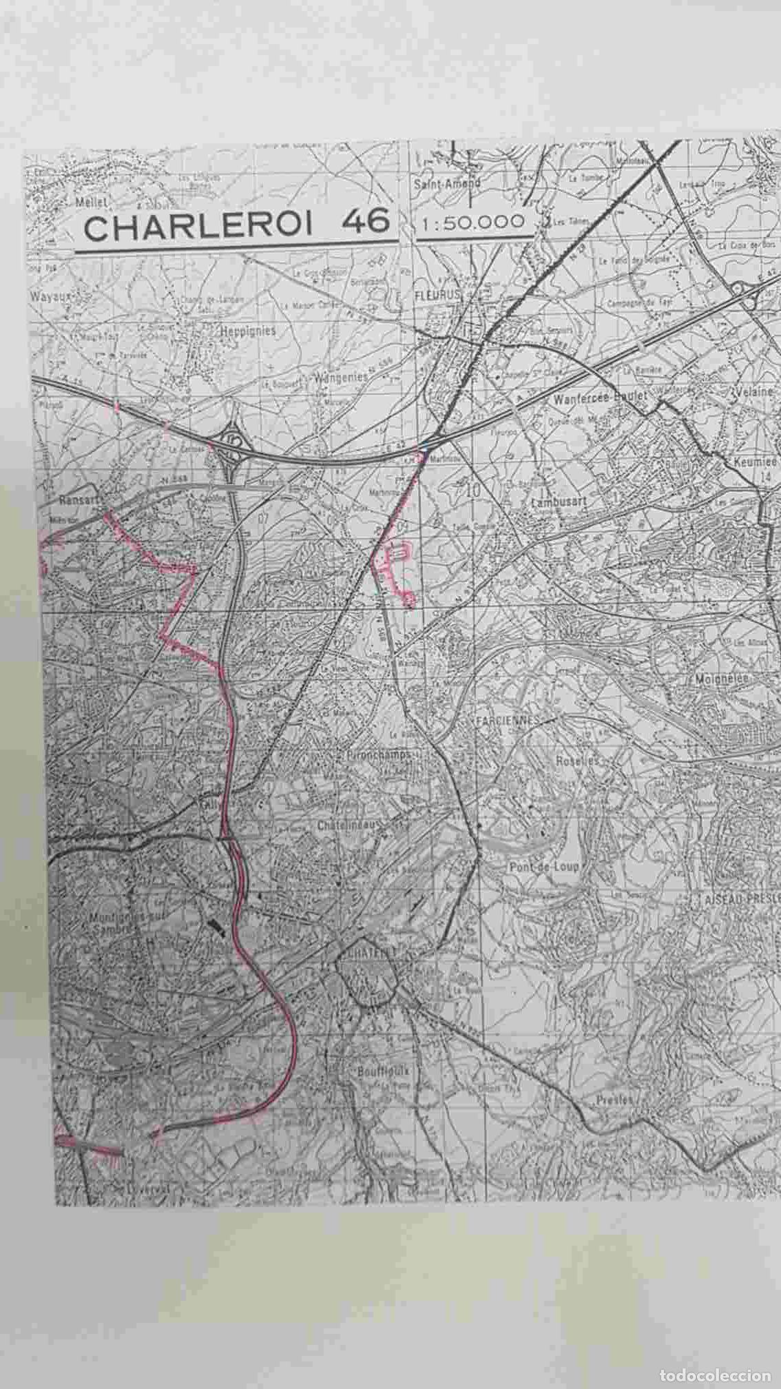 Postcards: Plano: de Charleroi 46 1:50.000, 1965 Bibliotheque royale de Belgique. Le plan en relief de Charlero