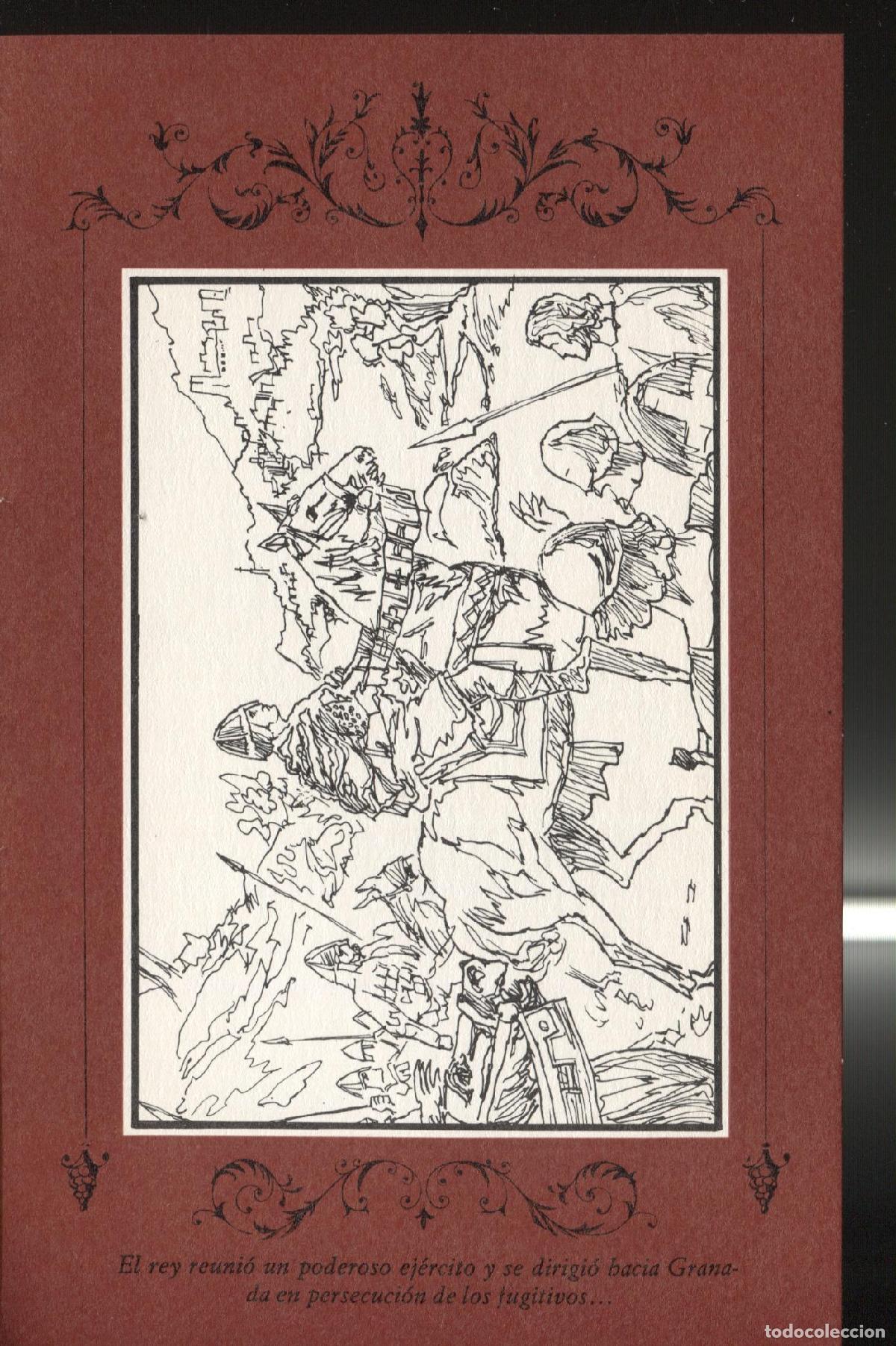 Postkarten: Lamina 7 de Cuentos de la Alhambra ( edicion 1974 ), medida 11 x 17,5 cm) -