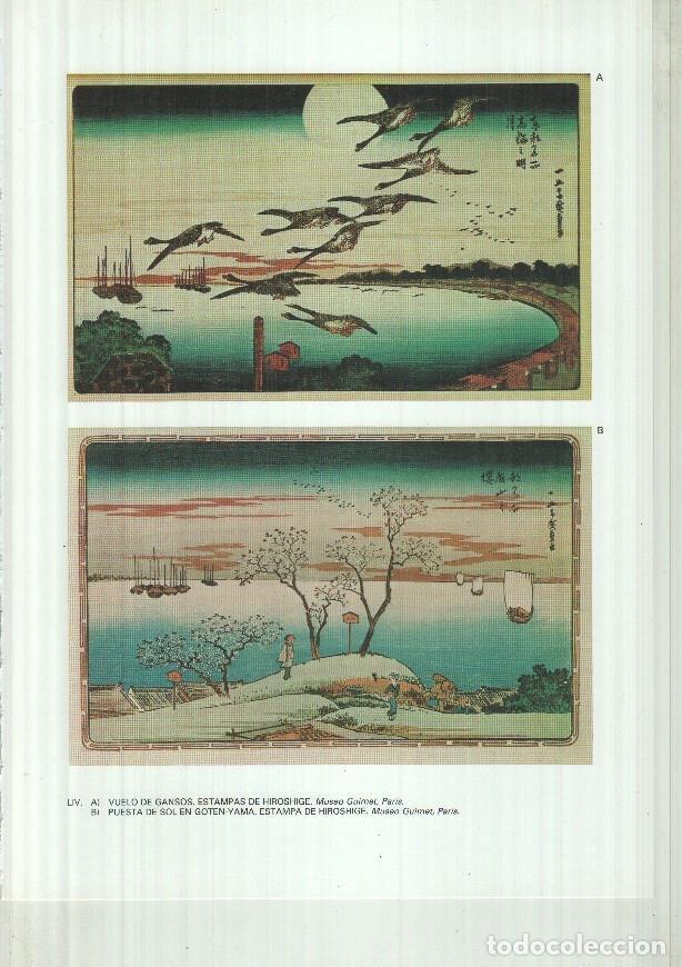 Postkarten: Japon el imperio del sol naciente lamina 54: Vuelo de Gansos y puesta de sol en Goten-Yama, estampas