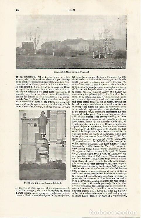 Cartes Postales: LAMINA ESPASA 30307: Casa natal de Ibsen en Skien Noruega - Varios