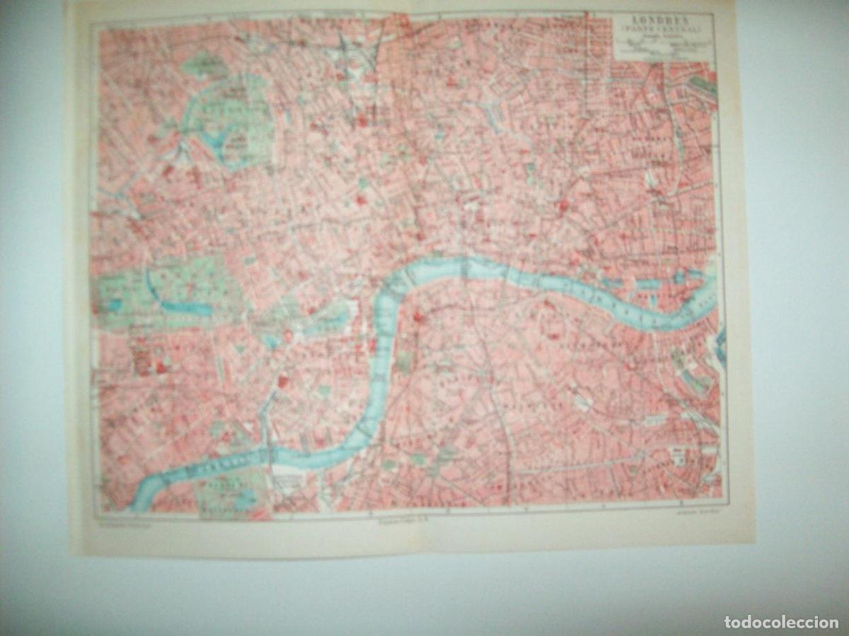 Cartes Postales: LAMINA ESPASA 37111: Mapa del centro de Londres - Varios