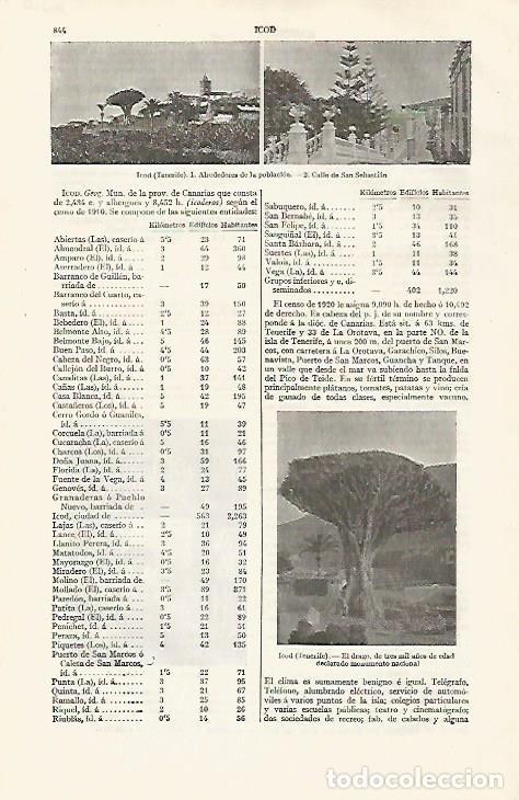 Postais: LAMINA ESPASA 30310: Vistsa de Icod Tenerife - Varios