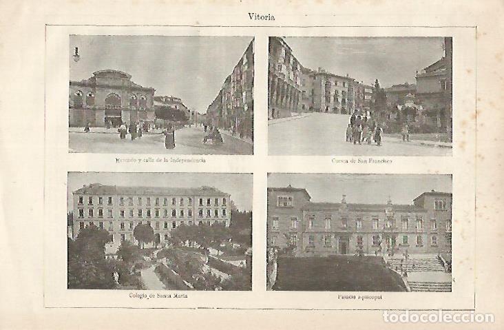 Postkarten: LAMINA ESPASA 30467: Mercado Cuesta de San Francisco Colegio de Santa Maria y Palacio Episcopal de V