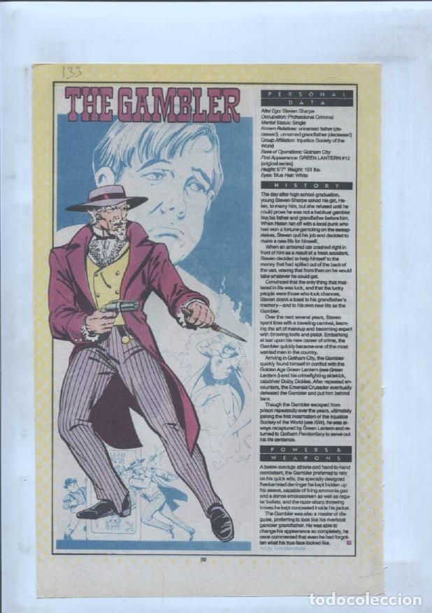 Postales: Ficha personaje DC Comics numero 133: The Gambler y The Galactic Golem - VARIOS