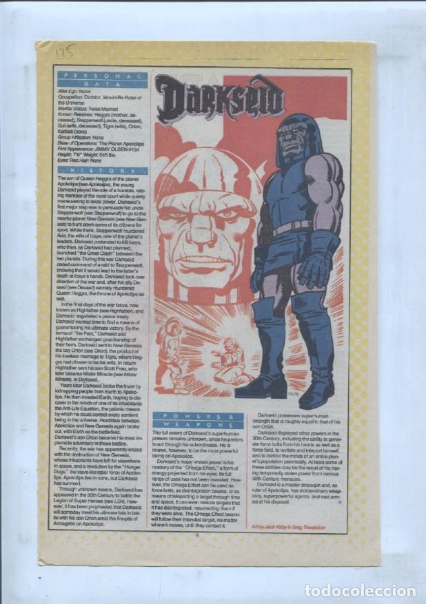 Cartes Postales: Ficha personaje DC Comics numero 125: Darkseid y Dart - VARIOS