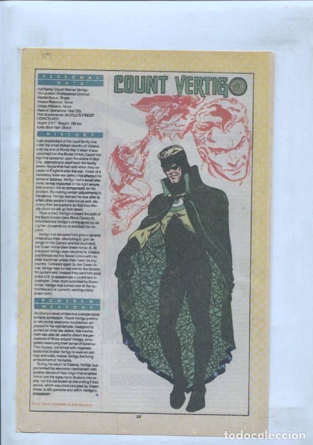 Postcards: Ficha personaje DC Comics numero 119: Count Vertigo y Crazy Quilt - VARIOS