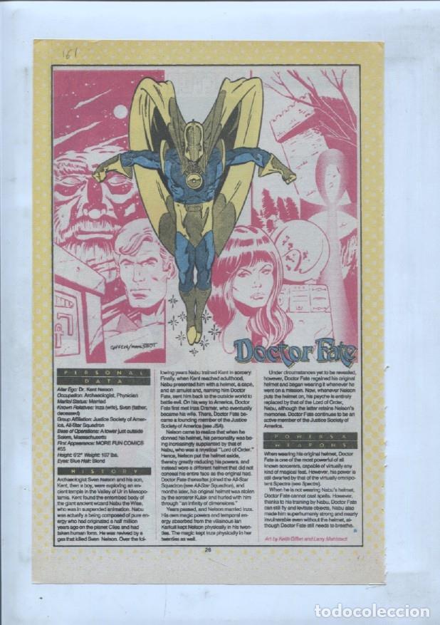 Postcards: Ficha personaje DC Comics numero 161: Doctor Fate + Doctor Double X - VARIOS