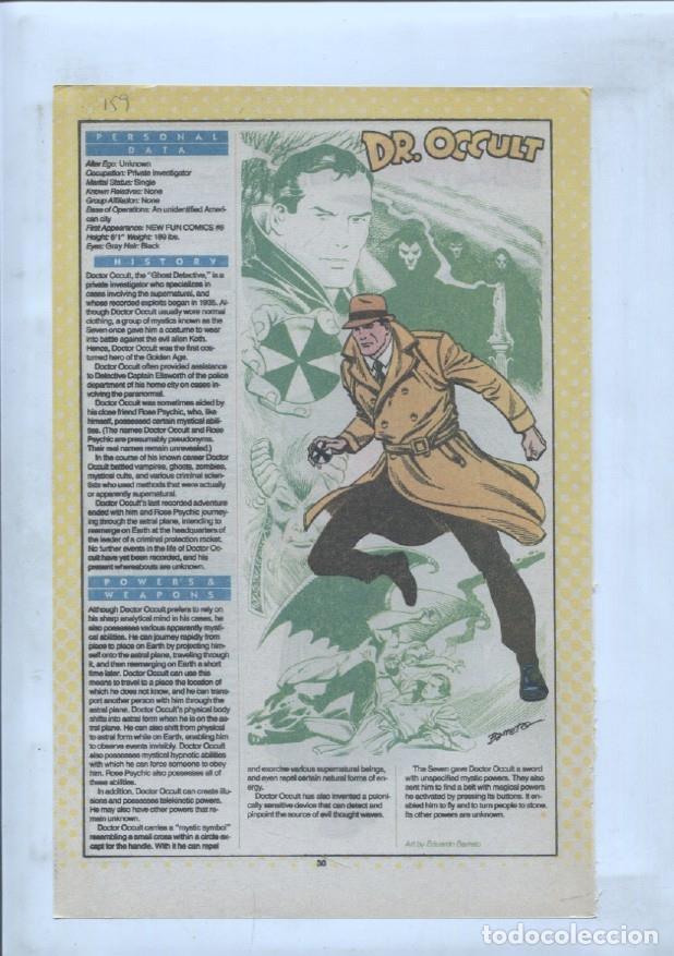 Cartes Postales: Ficha personaje DC Comics numero 159: Dr. Occult + Dr. Mid-Nite - VARIOS