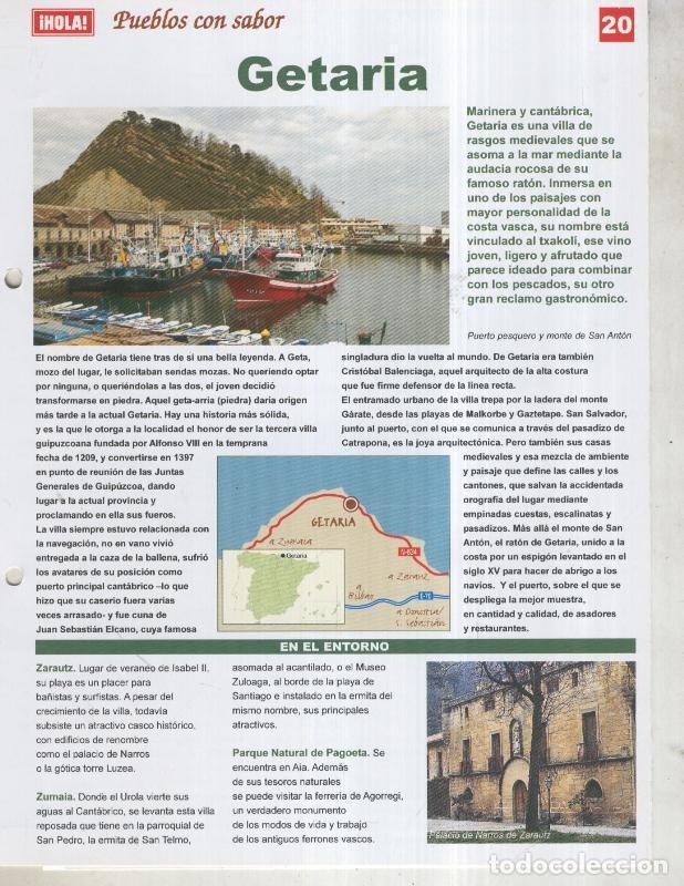 Postcards: Guia HOLA de pueblos con sabor, ficha 20: Getaria - Varios