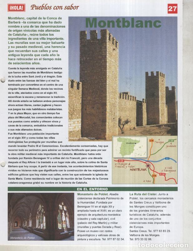 Postcards: Guia HOLA de pueblos con sabor, ficha 27: Montblanc - Varios
