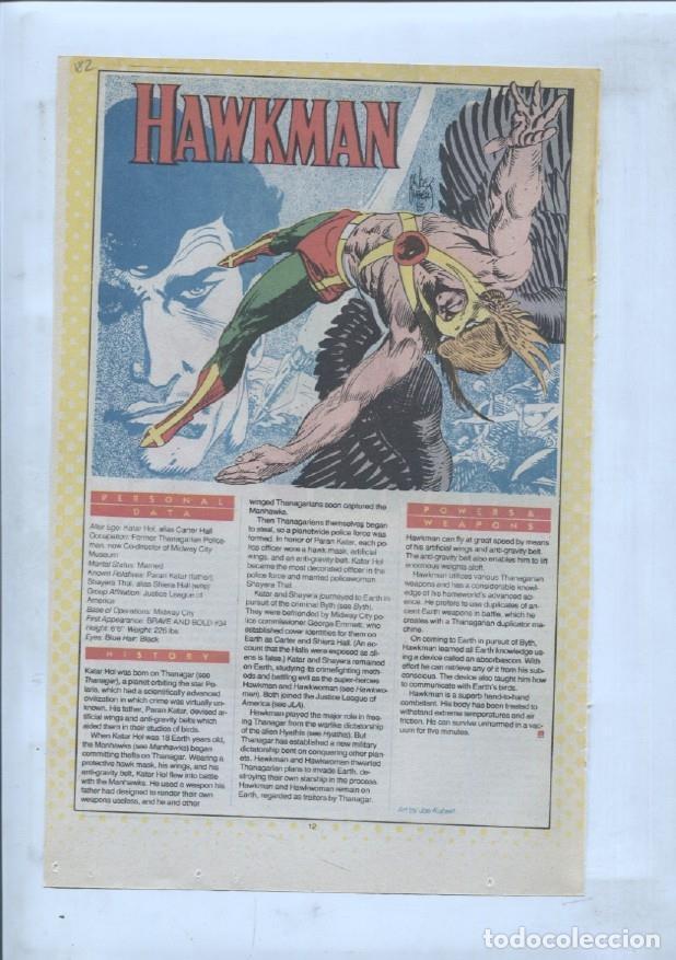 Cartoline: Ficha personaje DC Comics numero 182: Hawkman + Hawkman - VARIOS