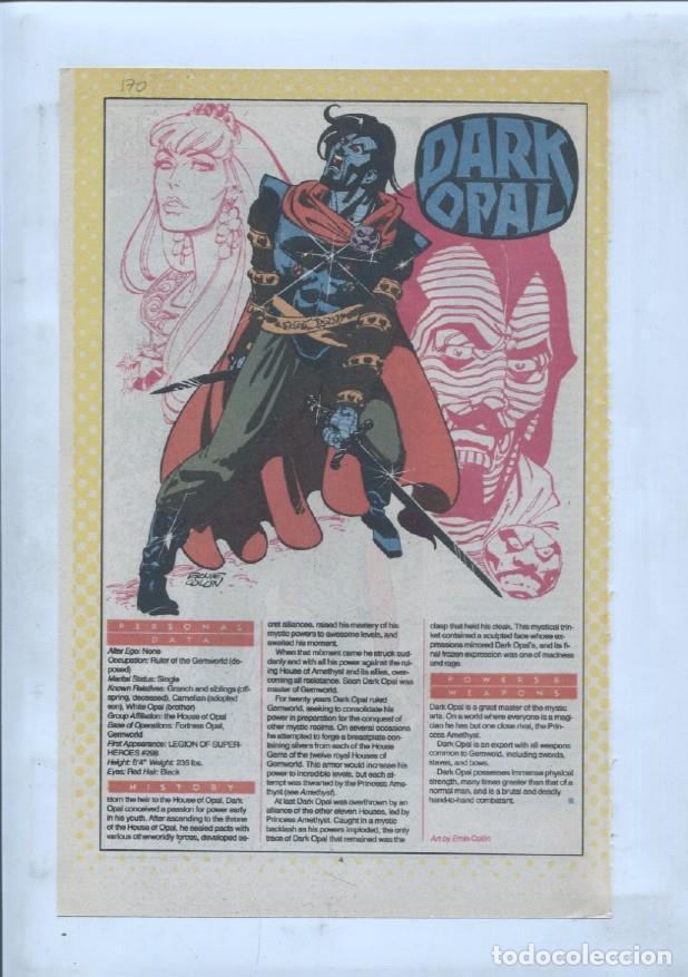 Postales: Ficha personaje DC Comics numero 170: Dark Opal + Dark Destroyer - VARIOS