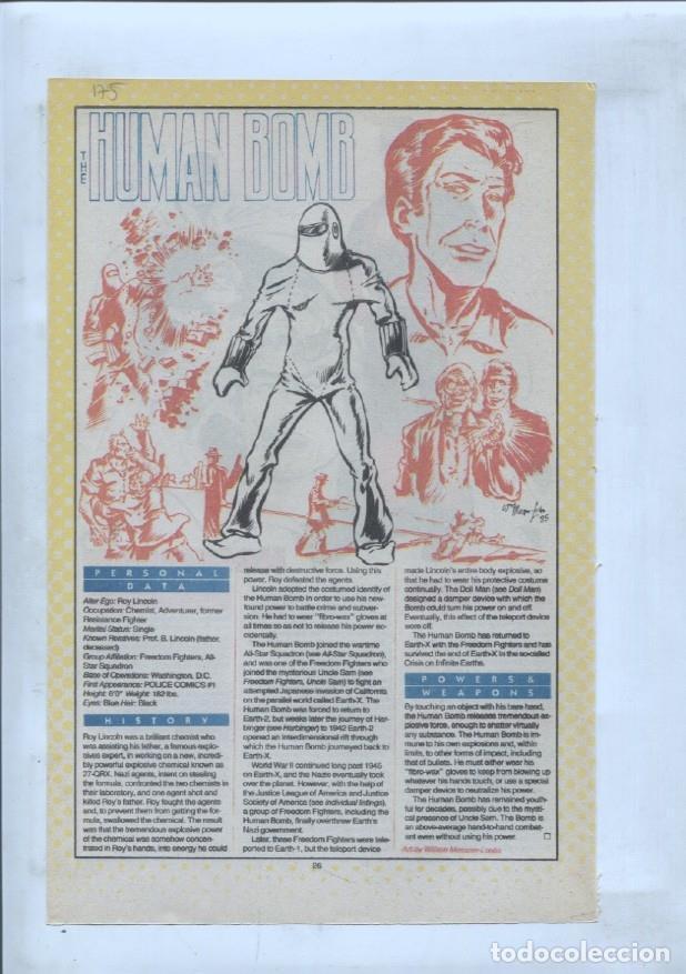 Postales: Ficha personaje DC Comics numero 175: The Human Bomb + Hourman - VARIOS