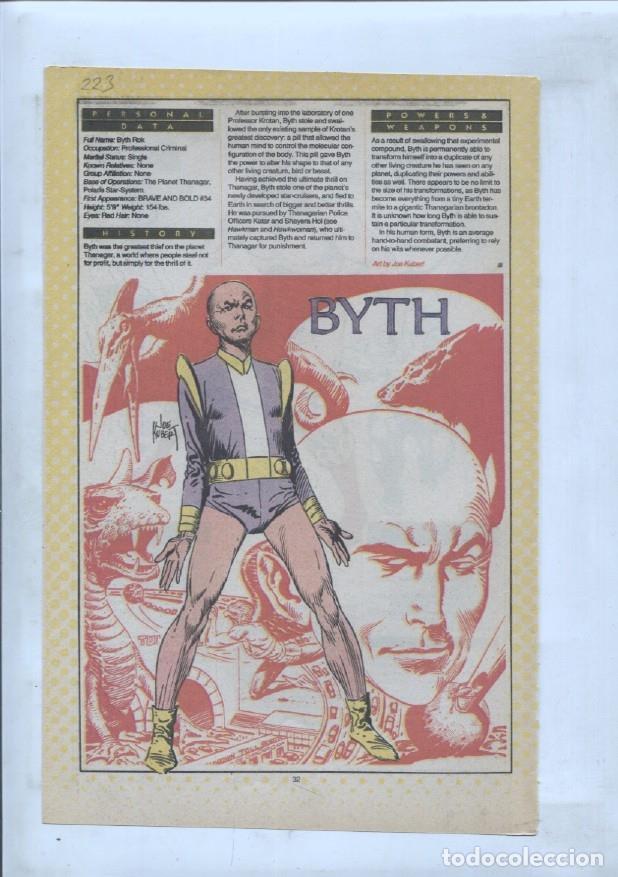 Postcards: Ficha personaje DC Comics numero 223: Byth + B'Wana Beast - VARIOS