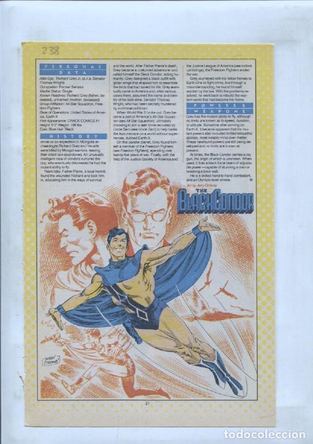 Cartes Postales: Ficha personaje DC Comics numero 238: The Blackcondor + Blackfire - VARIOS