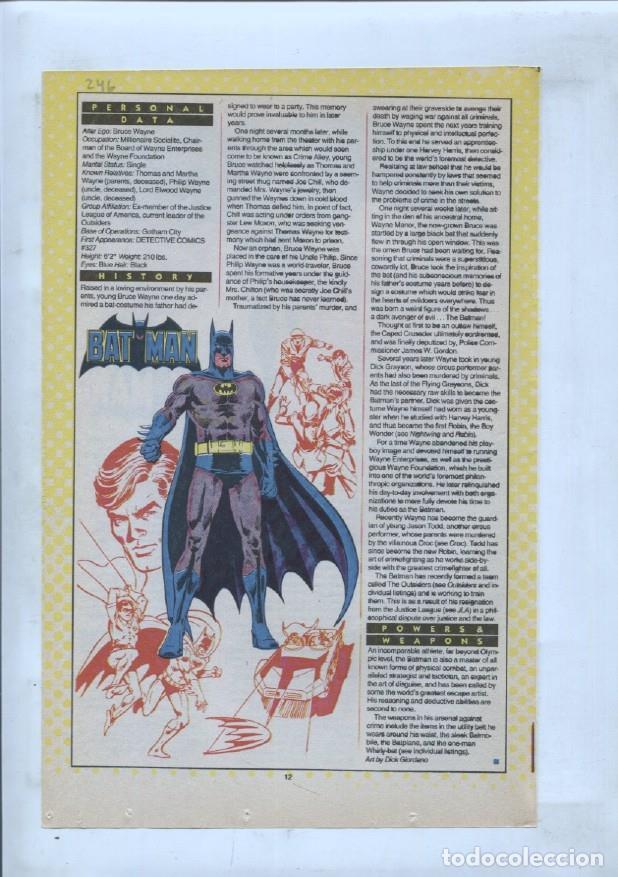 Cartes Postales: Ficha personaje DC Comics numero 246: Batman + Batman - VARIOS