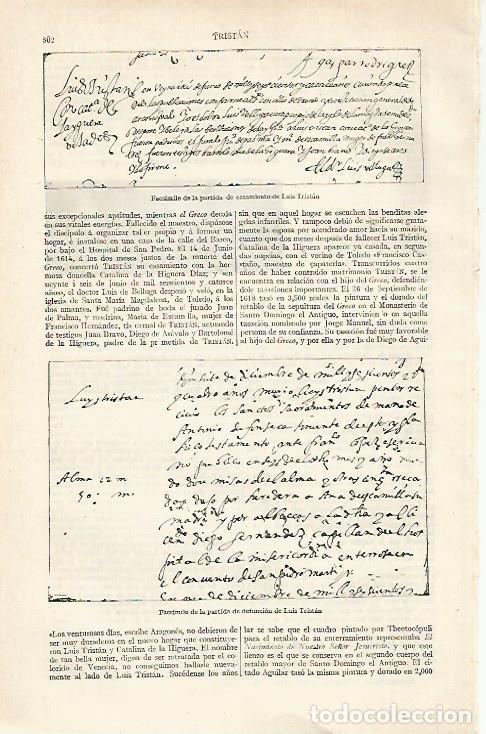 Postais: LAMINA ESPASA 20457: Partida de boda y defuncion de Luis Tristan - Varios