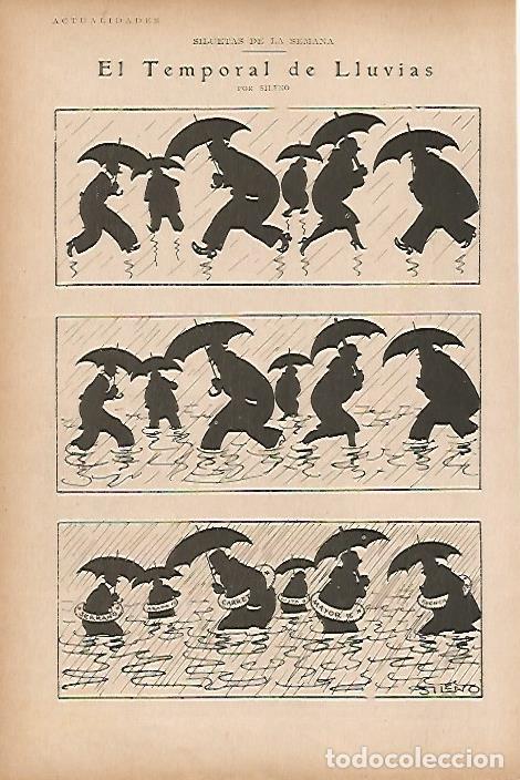 Cartoline: LAMINA BLANCO Y NEGRO 7837: El temporal de lluvias por Sileno - Varios