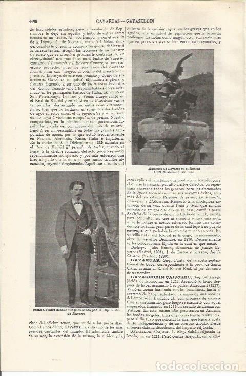 Postkarten: LAMINA ESPASA 37596: Mausoleo de Gayarre en el Roncal, por Benlliure - Varios