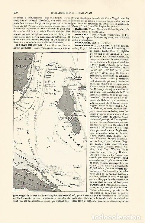 Postkarten: LAMINA ESPASA 30727: Mapa de Bahamas - Varios