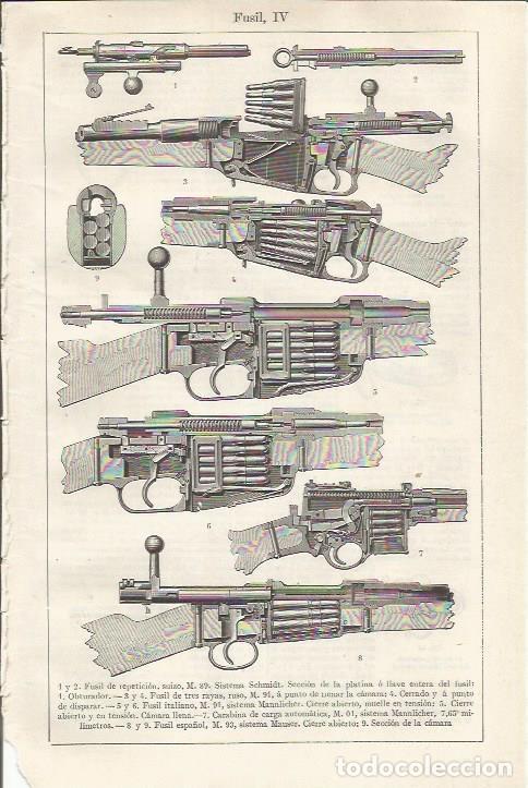 Cartoline: LAMINA ESPASA 37418: Fusil de repeticion M-89 de Suiza - Varios