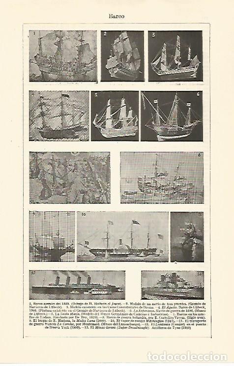 Postales: LAMINA ESPASA 30830: Tipos de barcos del siglo XVI al XX - Varios