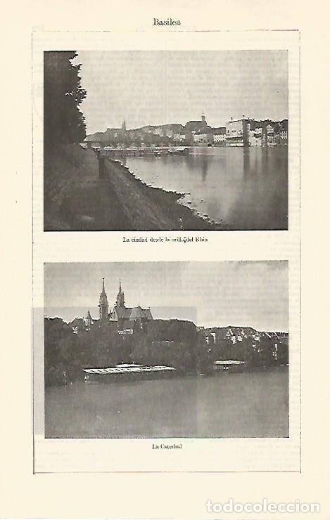 Postales: LAMINA ESPASA 30856: Catedral y vista de Basilea Suiza - Varios