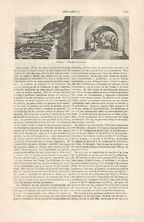 Postales: LAMINA ESPASA 30950: Vista y porticos de Bellaggio Italia - Varios