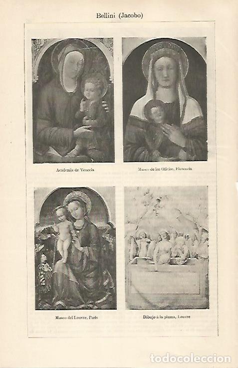 Postales: LAMINA ESPASA 30955: Obras por J. Bellini - Varios