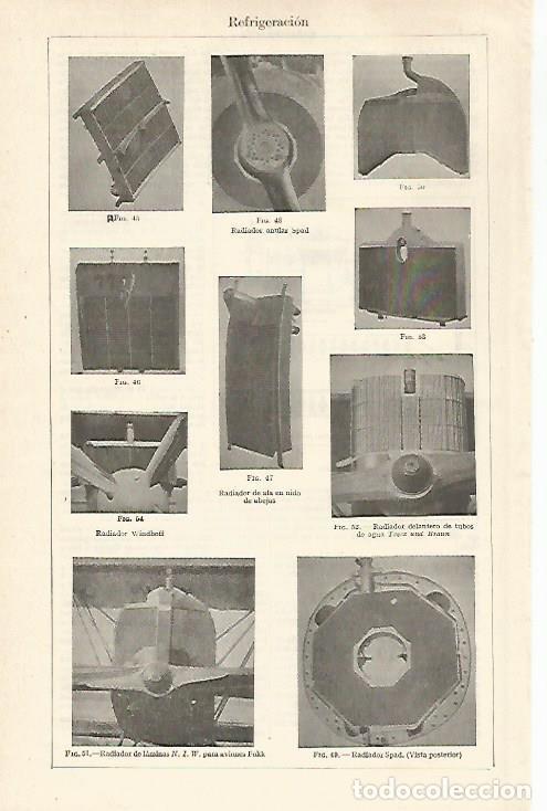 Postales: LAMINA ESPASA 30971: Radiadores de refrigeracion - Varios